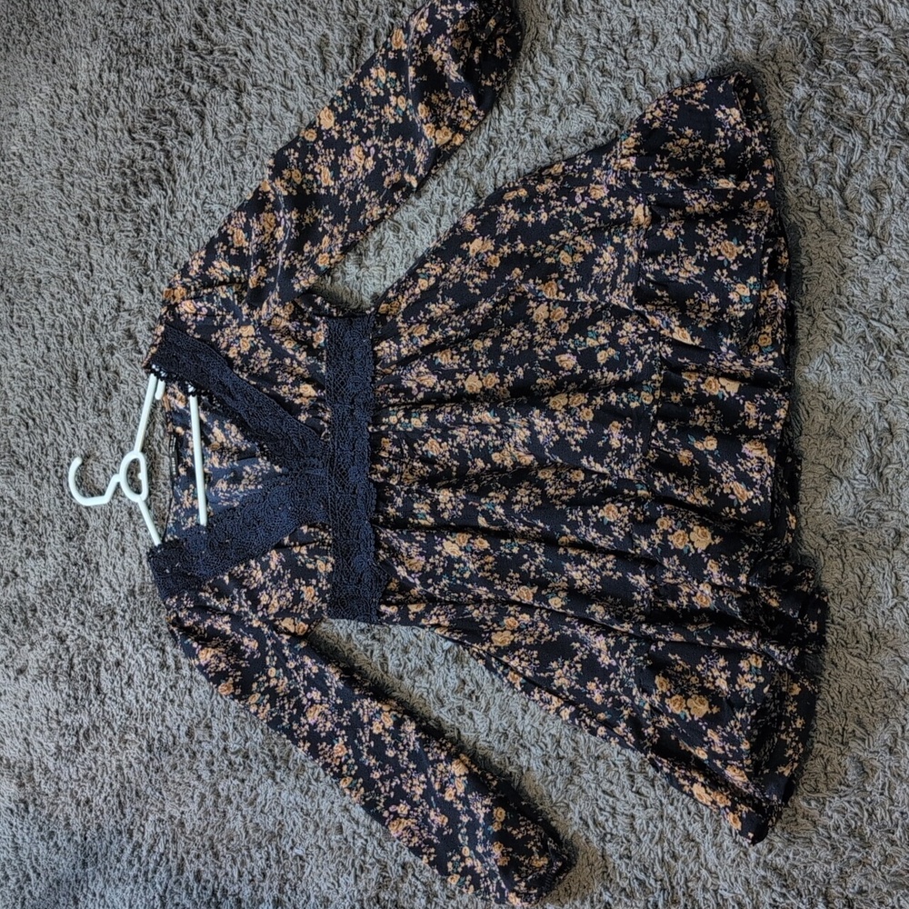 SHEIN Navy Floral Dress